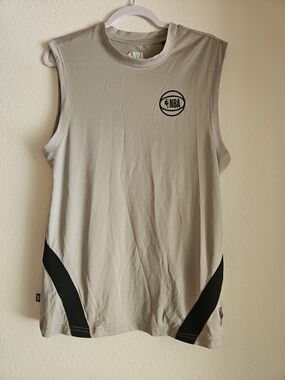 NBA Licensed Sleeveless Basketball Jersey Tank in Light Gray with Black NWOT